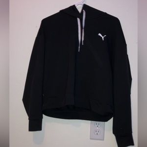 Black Puma Cropped Hoodie